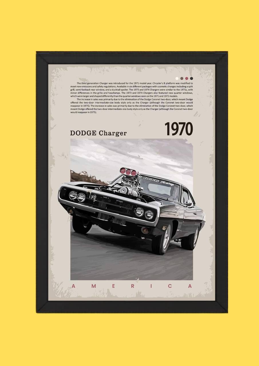 1970 Dodge Charger Vintage Poster