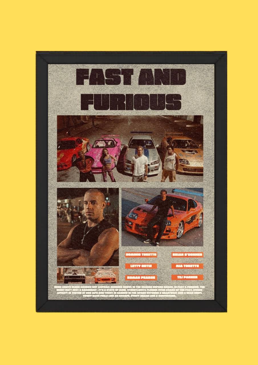 Fast and Furious Retro Collage Frame