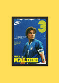 Paolo Maldini Vintage Football Poster