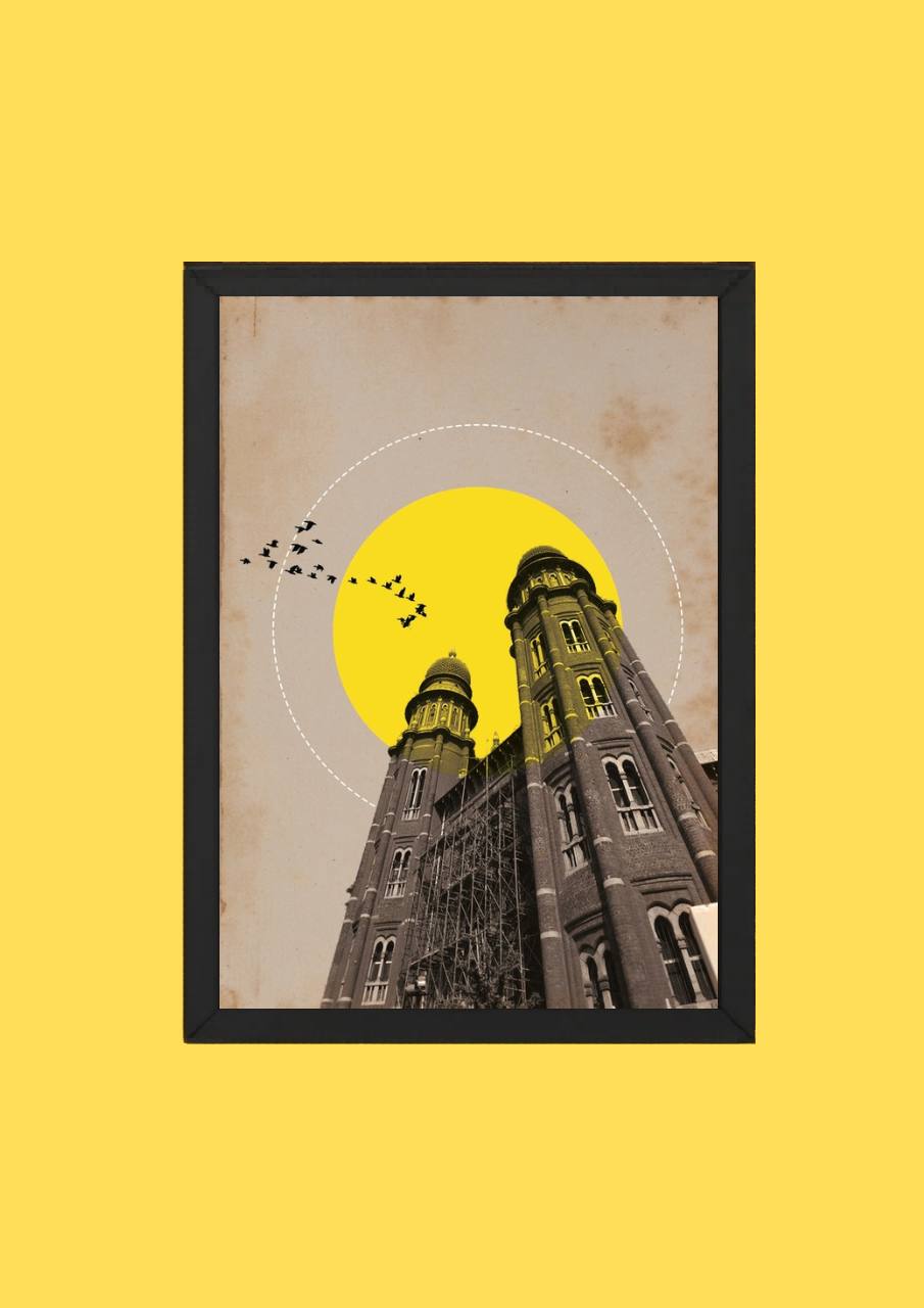 Golden Mosque Aesthetic Frame