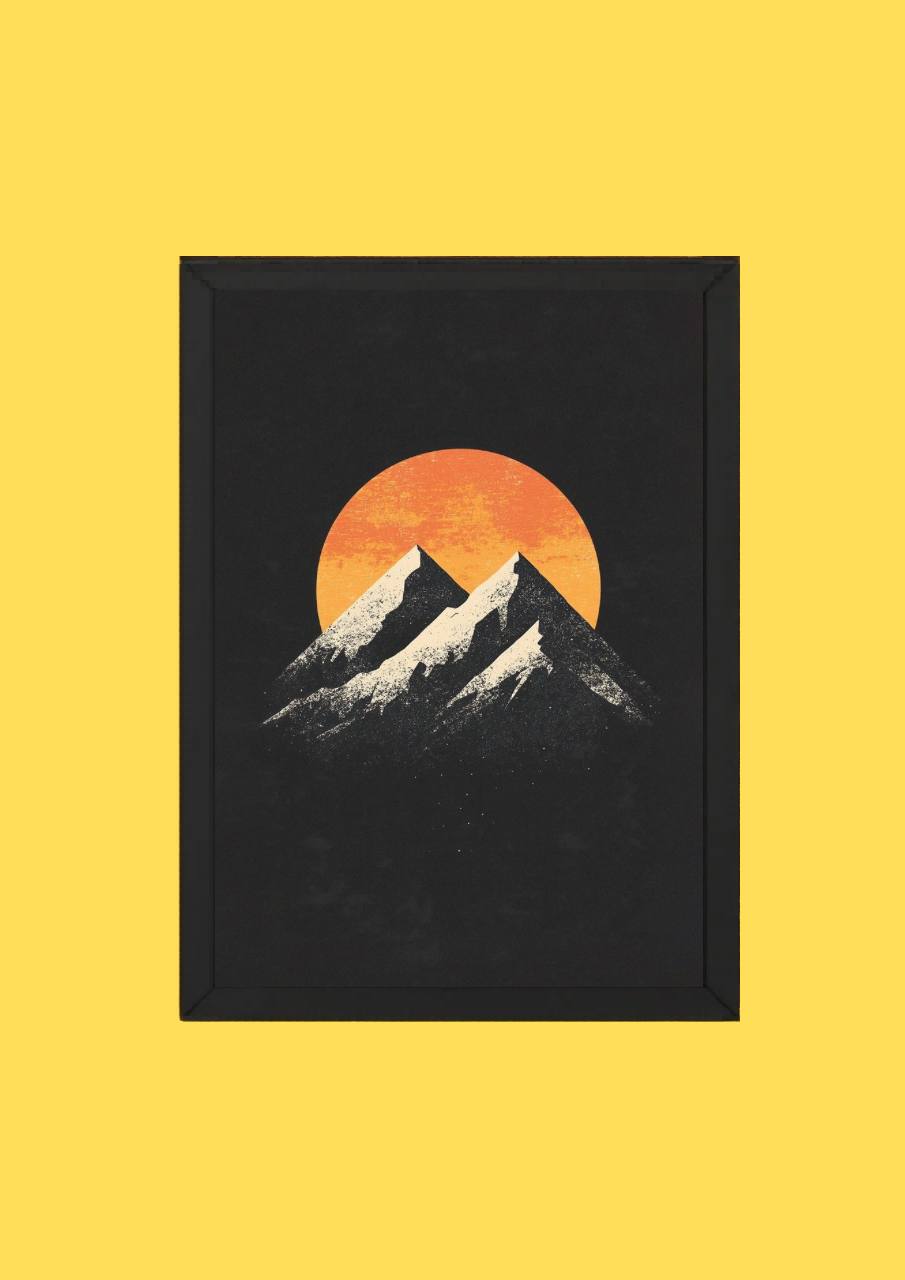 Minimal Mountain Sunset Poster