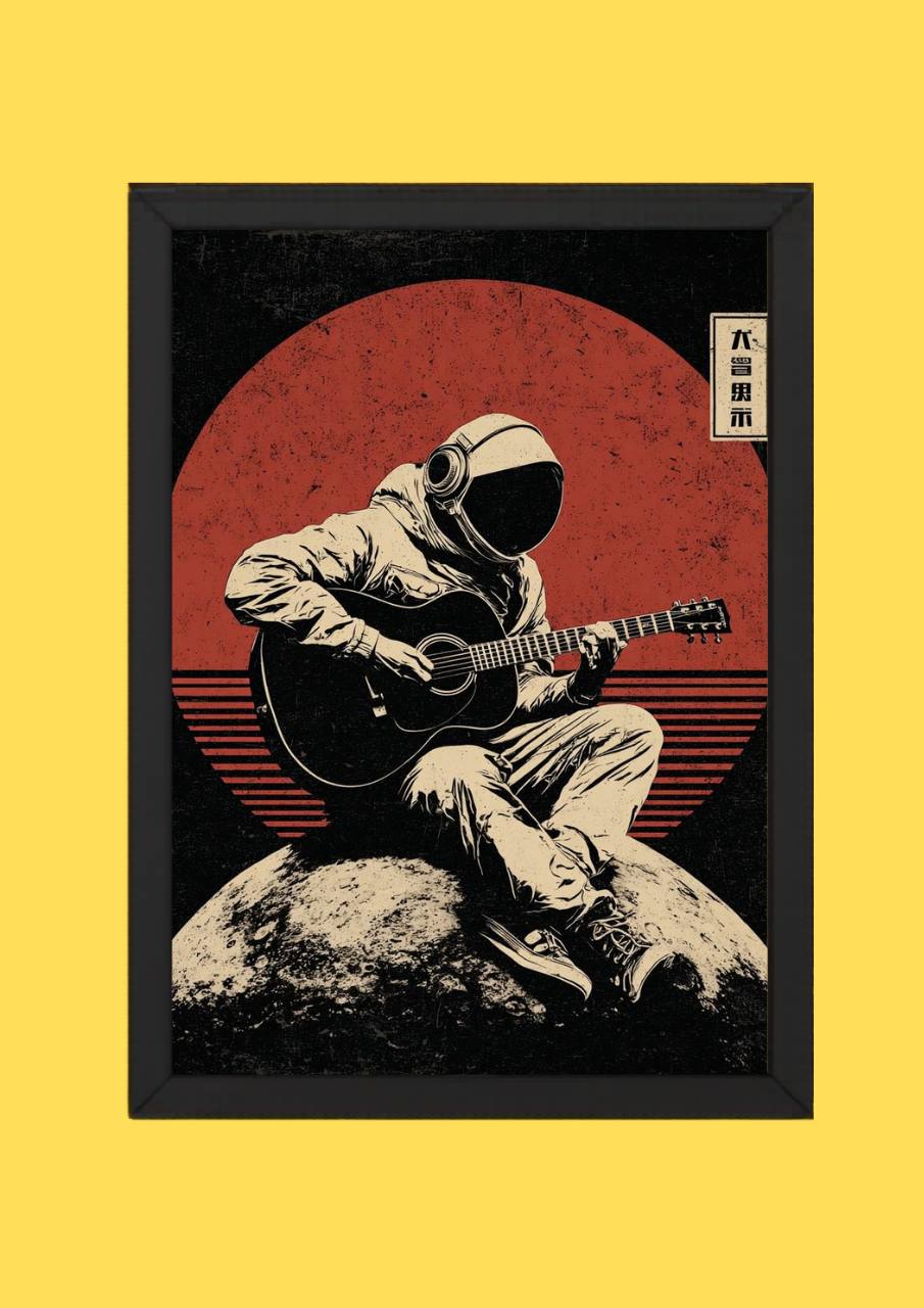 Astronaut Guitar Space Poster