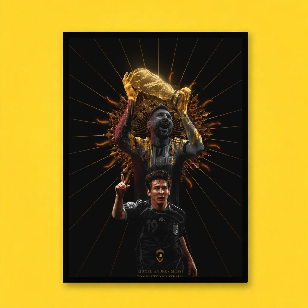 Messi Legacy Golden Trophy Art