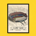 Camp Nou – Barcelona Stadium Blueprint Poster