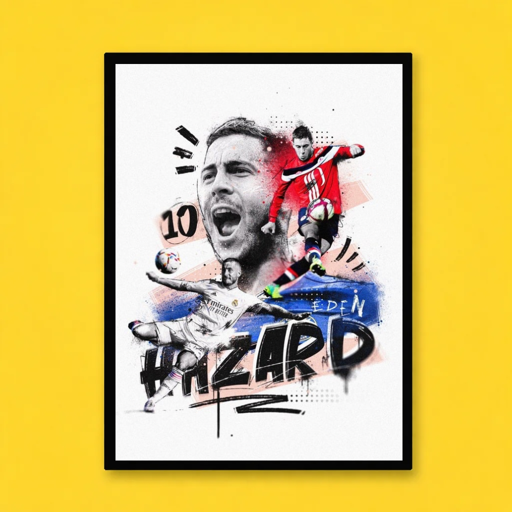 Eden Hazard Artistic Football Print