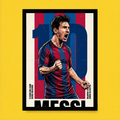 Messi Vintage Art Poster