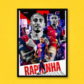 Raphinha Barcelona Neon Poster