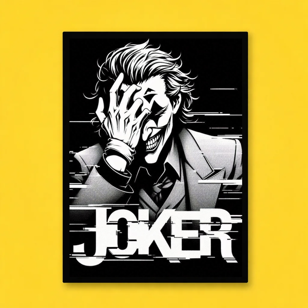 Joker Glitch Art Frame
