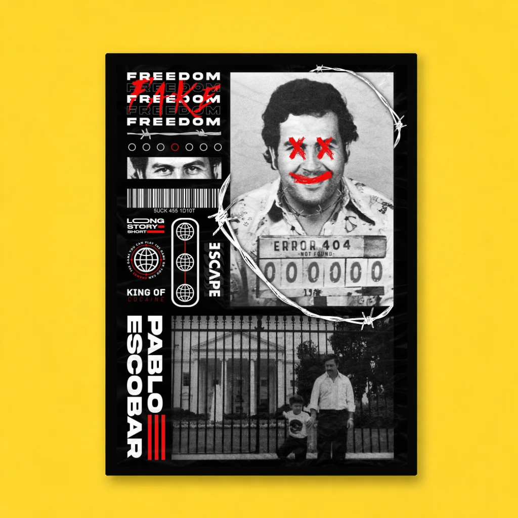 Pablo Escobar Vintage Graphic Poster